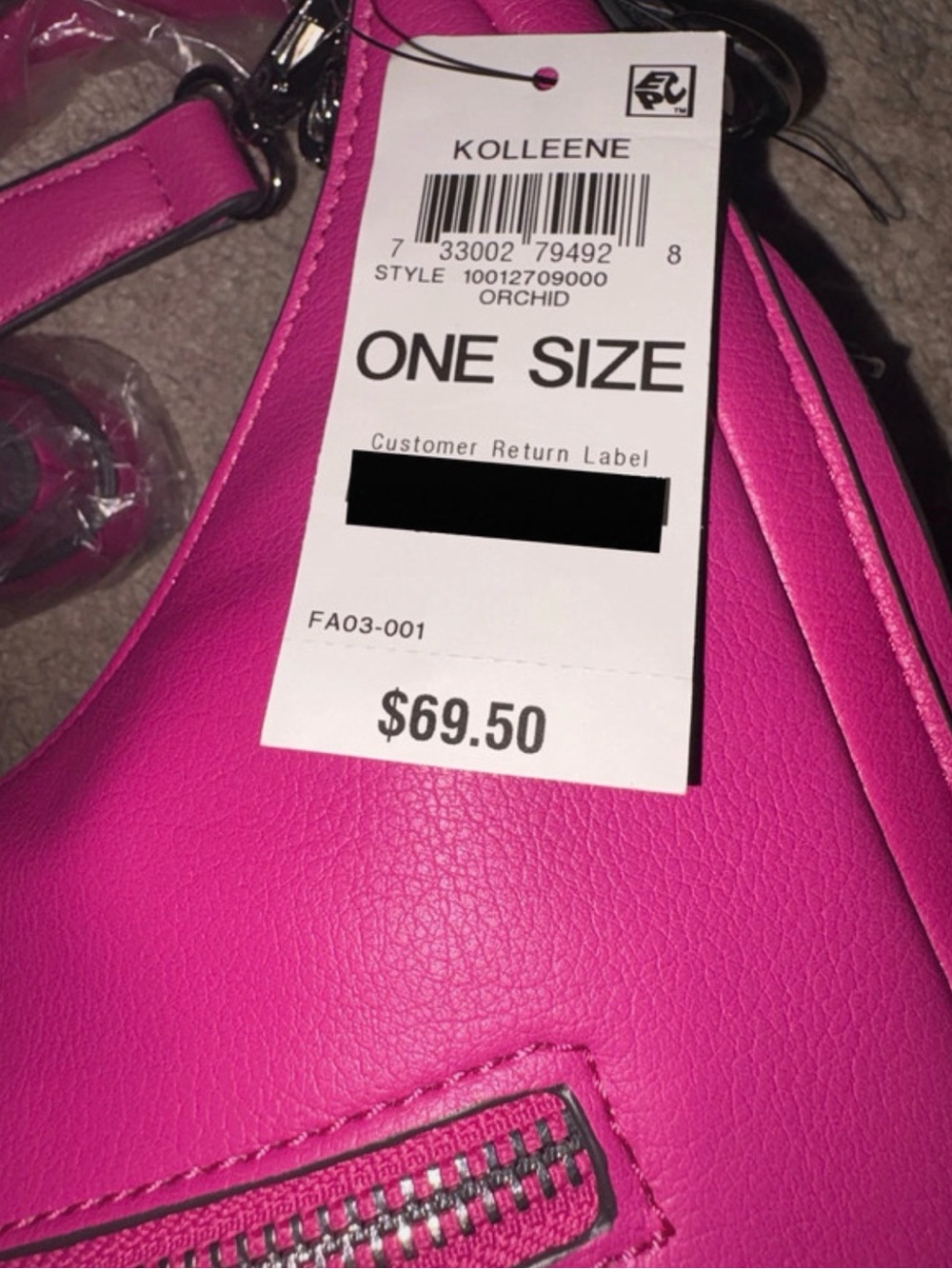 Vintage INC International Concepts Hot Pink Crescent Hobo Shoulder Bag - Picture 7 of 7